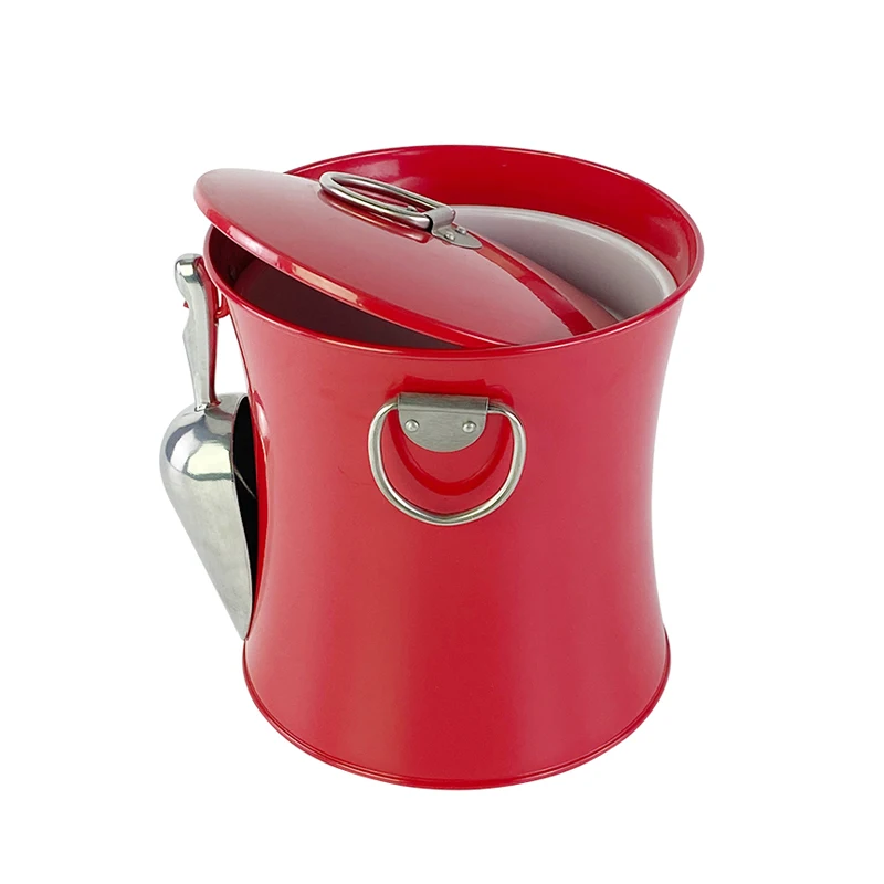 Manufacturer Wholesale Price Vintage Ice Bucket Wine Beer Galvanized Cooler Metal Ice Bucket Ice Cube Bucket For Party