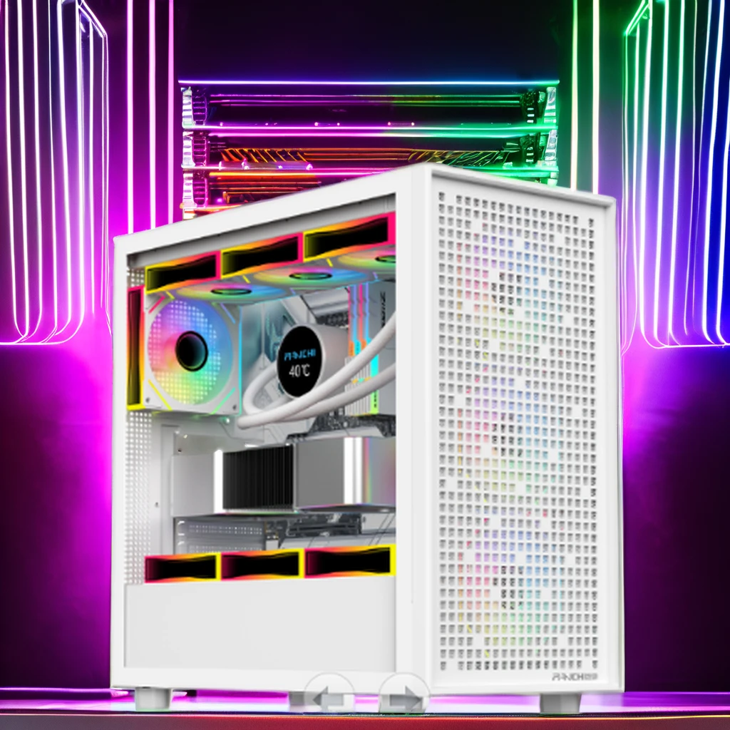 OEM ODM Wholesales Super Compatible Pc Case Gaming MATX Casing & Towers Tepered Glass ATX Computer Cases With RGB Fan
