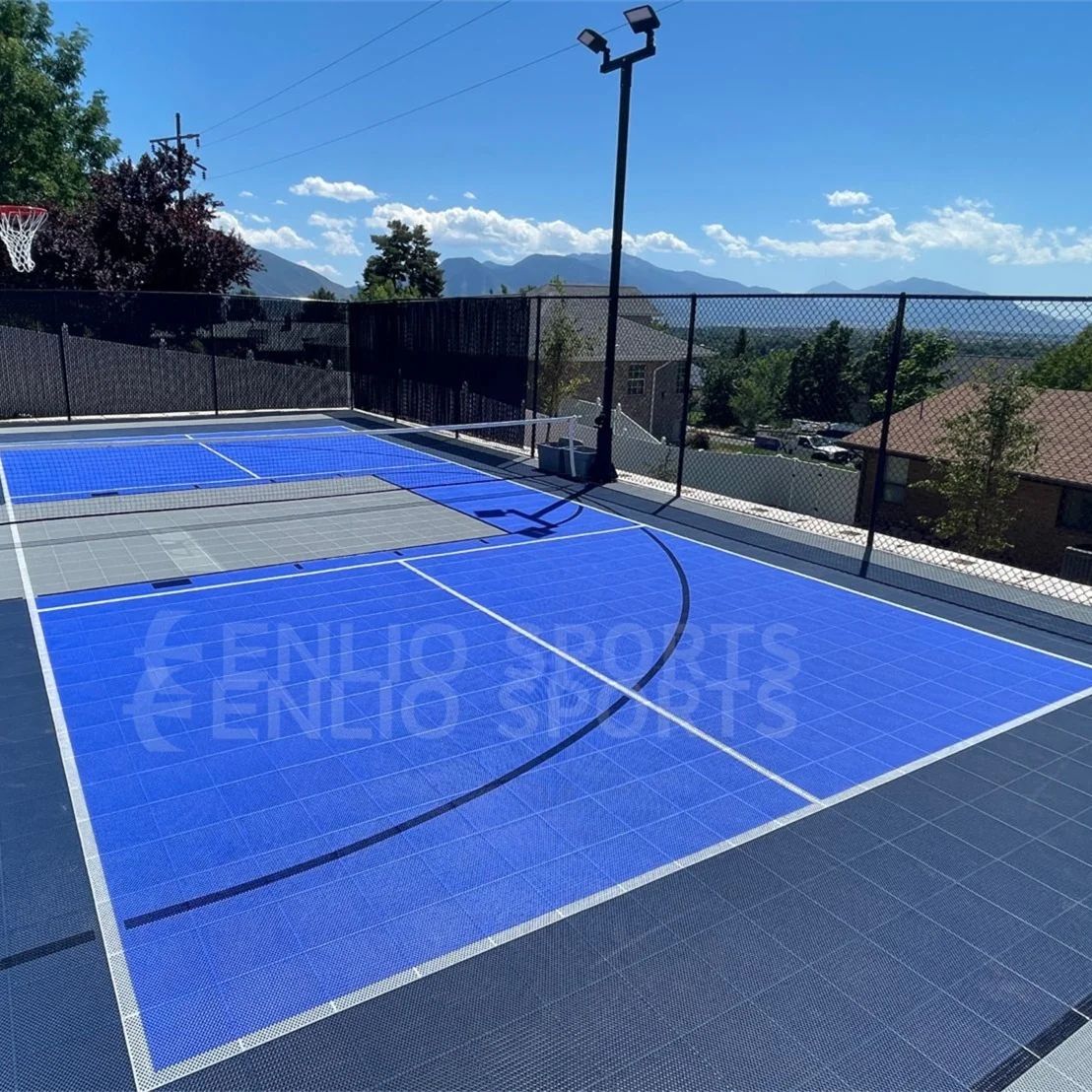 Enlio Pickelball Suspended Floor Mat With Indoor Outdoor Pickle Ball Court And Basketball/Badminton Sport Court Flooring Carpet