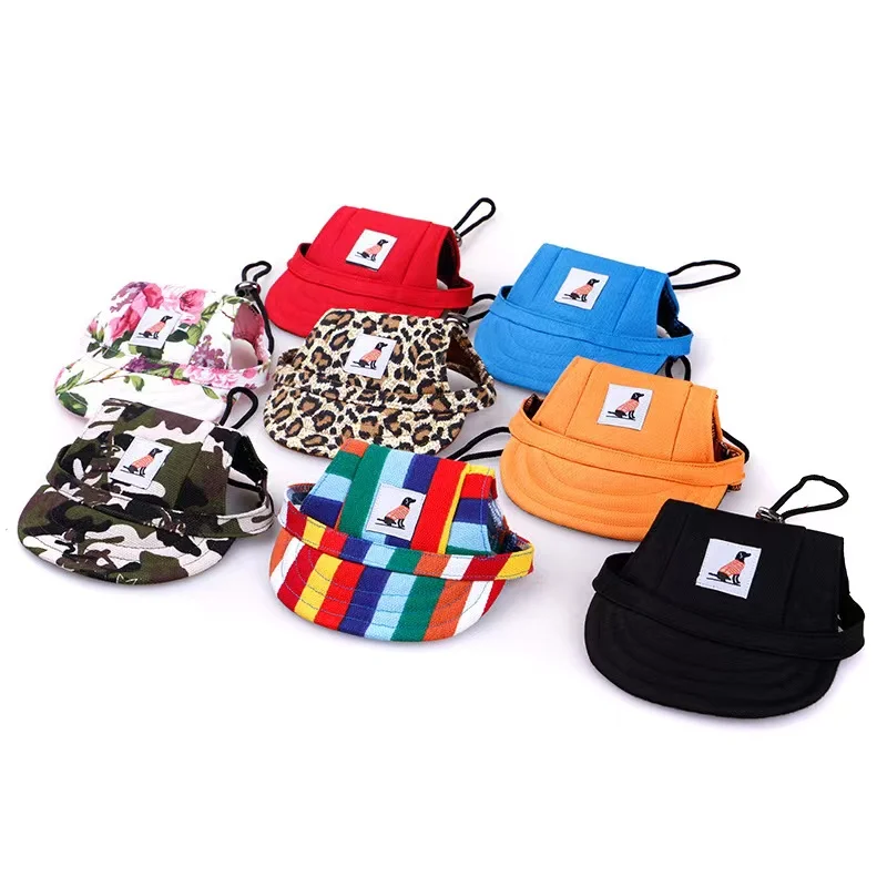Summer Adjustable Dog Hats With Ear Holes Dogs Baseball Cap Outdoor