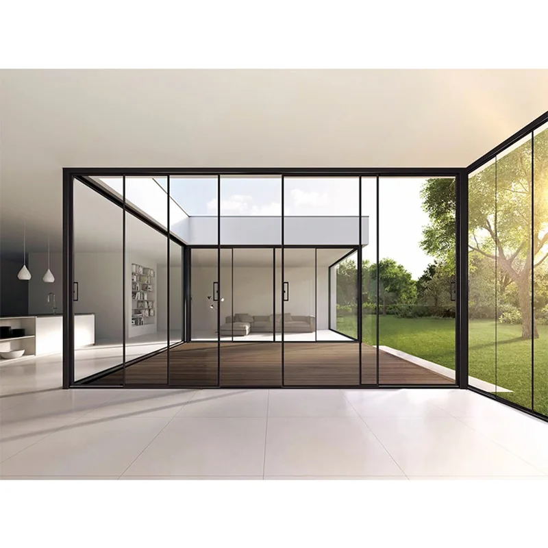 Hihaus new customized residential slim type aluminum glass sliding door design