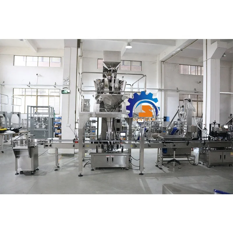 Automatic Nuts Peanuts Fish Skin Embryo Bud of Rice Beans Dried Fruit Gummy Plastic Bottle Granule Weighing Filling Machine