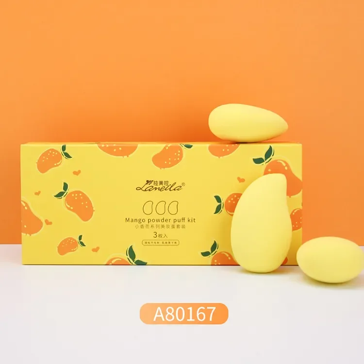 Lameila 2023 Premium Latex Free Fruit Beauty Sponge Power Puff Set Private Label Makeup Sponge Shape Beauty Fruit Blender A80167