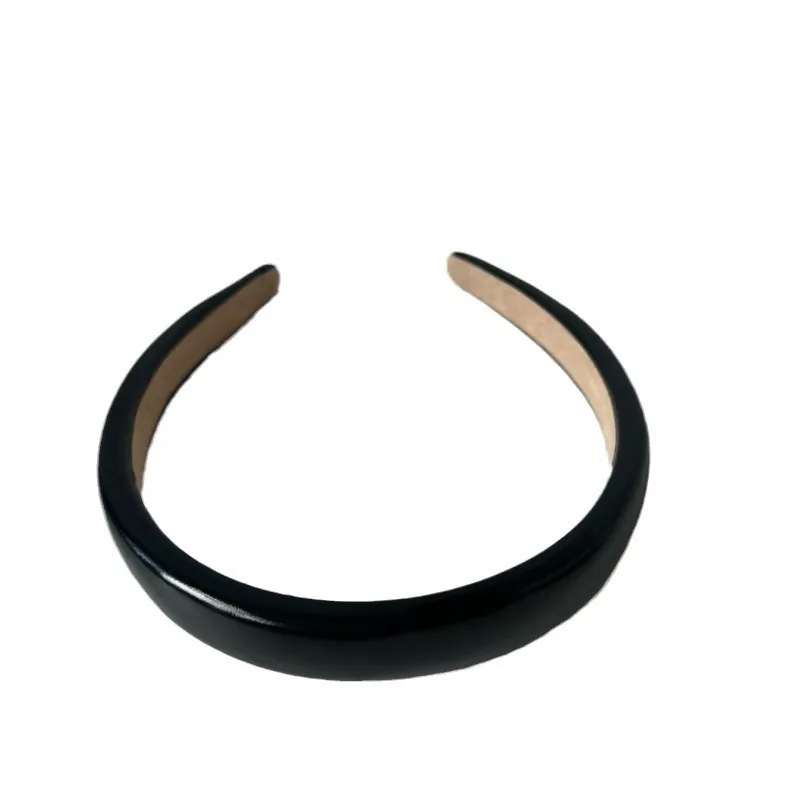 Wholesale Fashion Simple Sponge Padded Fancy Solid Plain Leather Headband For  Ladies Girl Headwear Hair Accessories