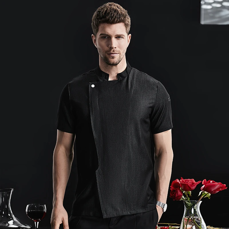 Factory Supply Twill Fabric Chef Uniform Uniform OEM Service Buttons Chef Coat Uniform