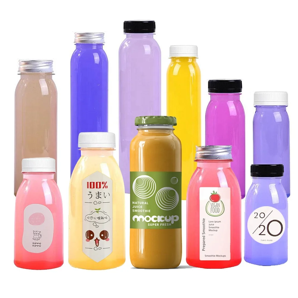 Maysure Plastic Ginger Shot Little Bottle Square Custom 1l Liquor Style 2oz 3oz 5oz PET Beverage Screw Cap OEM/ODM CN;GUA MAX145