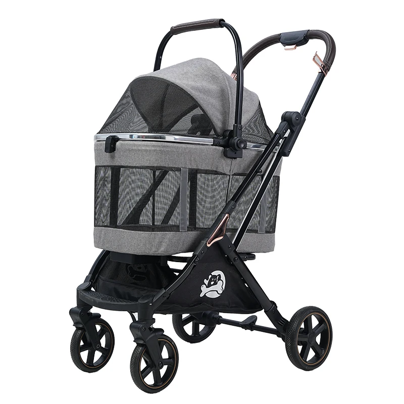 Convertible Compartment Stroller Travel Carriage dog stroller pet trolley for Small, Medium and Large Pets