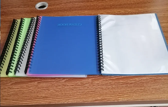 PP Plastic Presentation Folder Ring Binder Folder Spiral Refillable Clear Display Book  With 10 20 30 40 Pockest