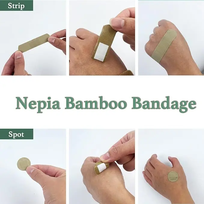 Biodegradable Latex Free Natural Material Medical Bandages Bamboo Fabric Bandages For First Aid Pack