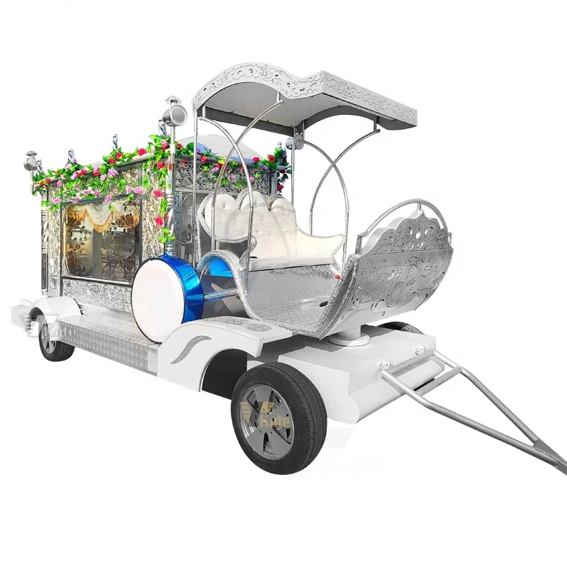 New Style Beautiful Special Funeral Trailer Coffin Hearse Wagon Luxury American Hearse Buggy for Exequies