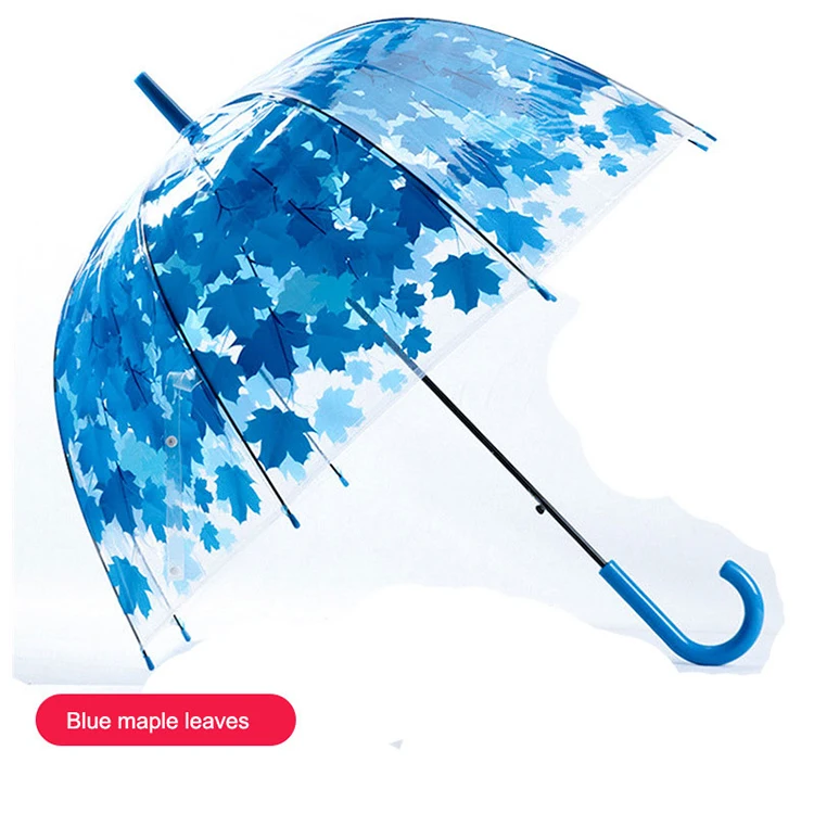 Romantic Transparent Maple Leaf Color Change Poe Umbrella