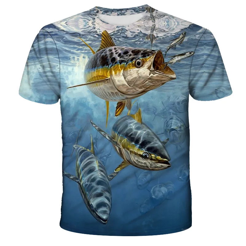 Manufacturer customized heat sublimation quick drying clothes 3D animal pattern T-shirt full body printed short sleeve round nec