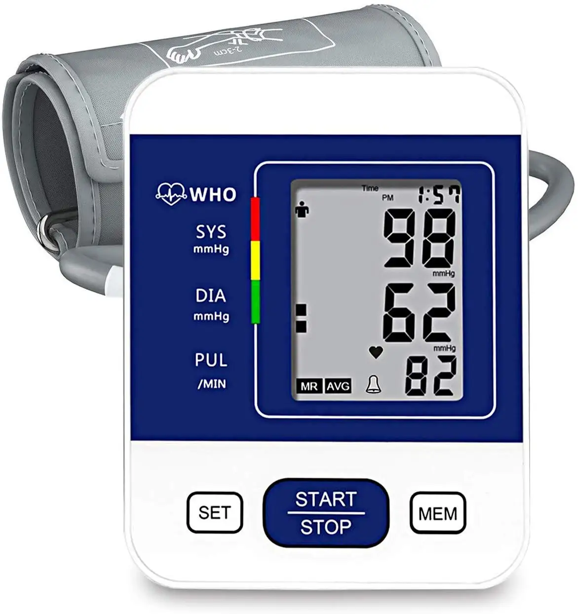 Automatic Digital Blood Pressure Monitor Adjustable Upper Arm BP Cuff bp Meter Sphygmomanometer Heart Rate Monitoring Machine
