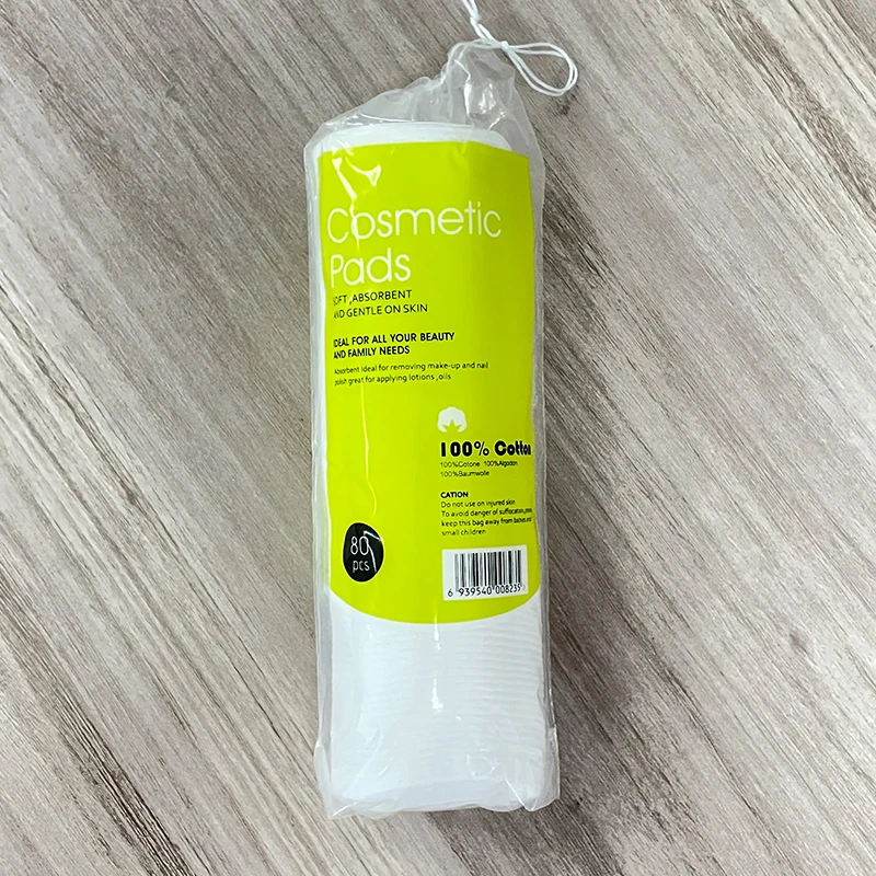Hot Selling Round 80/100/120 Pieces Embossing Cotton Pads Facial Disposable Makeup Remover Pads Pure Cotton
