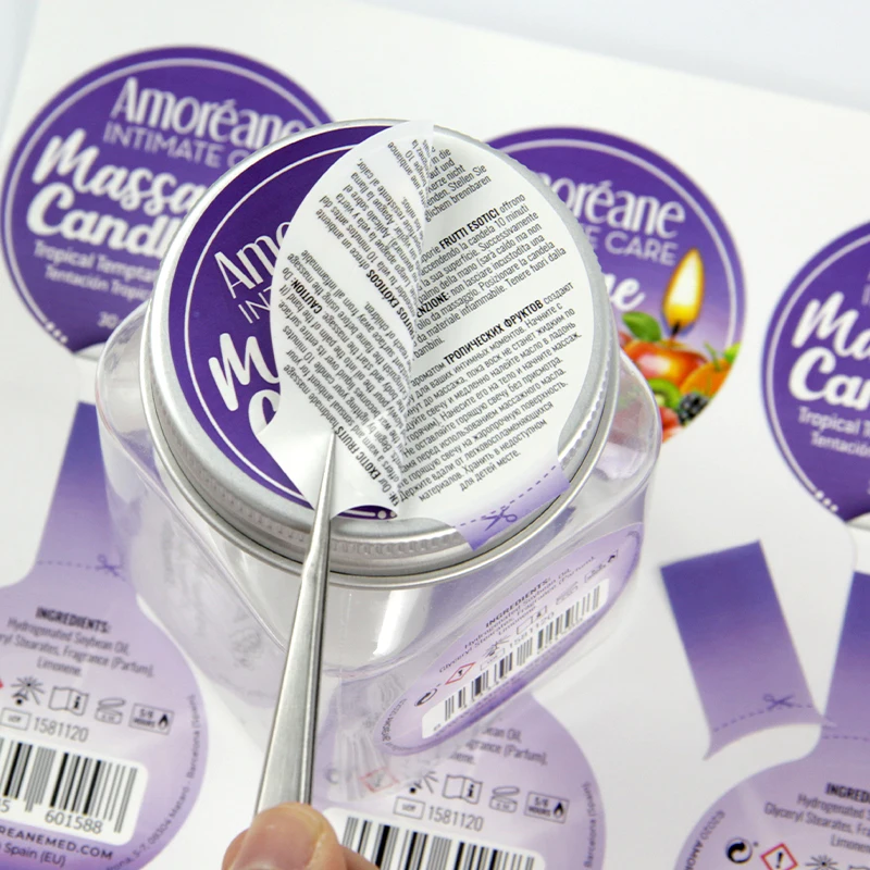 Custom printing logo Multilayer Label Self Adhesive and Waterproof Vinyl Multi-layer Label for small business and bottle packing