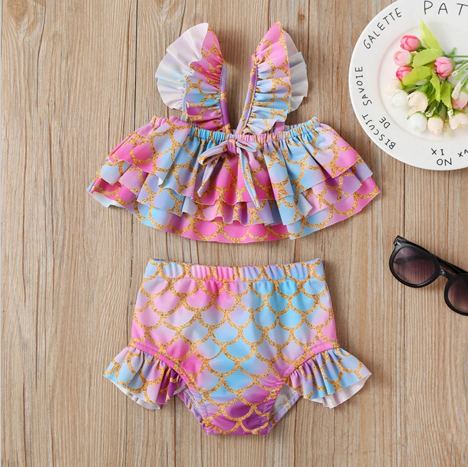 High Quality ins Upscale Fashion Swimsuit Baby Girl Pink Swimsuit  Baju Renang