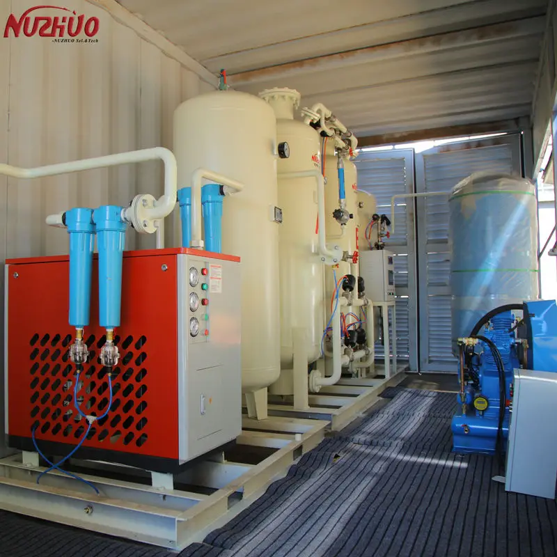 NUZHUO Medical Grade O2 Station PSA Oxygen Generator For 30m3/H And 50m3/h Planta De Oxigeno