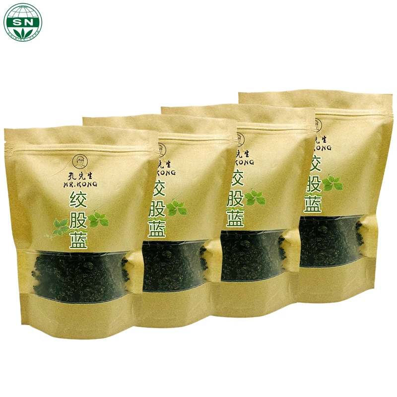 High Quality Chinese Natural Herb Gynostemma Jiaogulan Tea Herbal Flavor Tea Good For Health More Leaves Less Stems