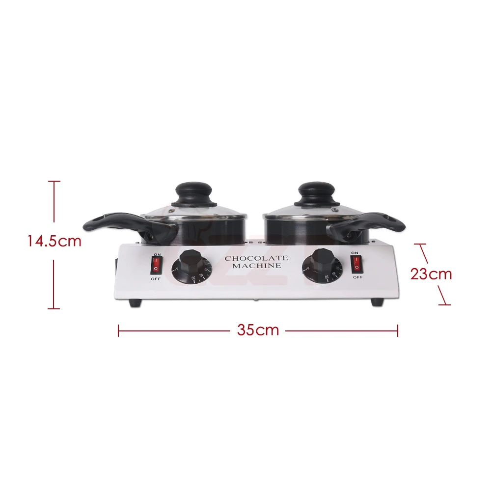 2.5kg 2 Pots Professional Commercial Electric Tempering Chocolate Melting Warmer Pot Chocolate Melters Machine