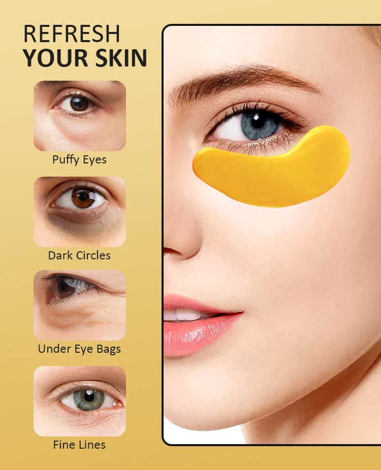 new trending product 24K Gold Eye Mask Collagen, Anti-wrinkle Anti Aging Relieve Fatigue Gold Eyes Mask