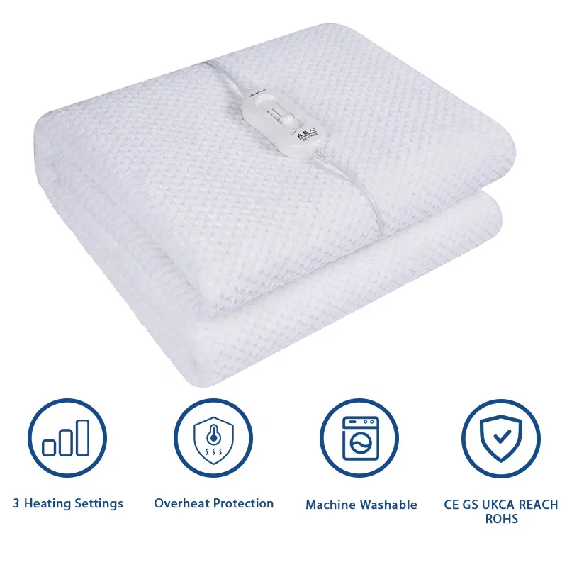 Humanized Design Dual Control 3 Settings Super Soft Electric Blnaket