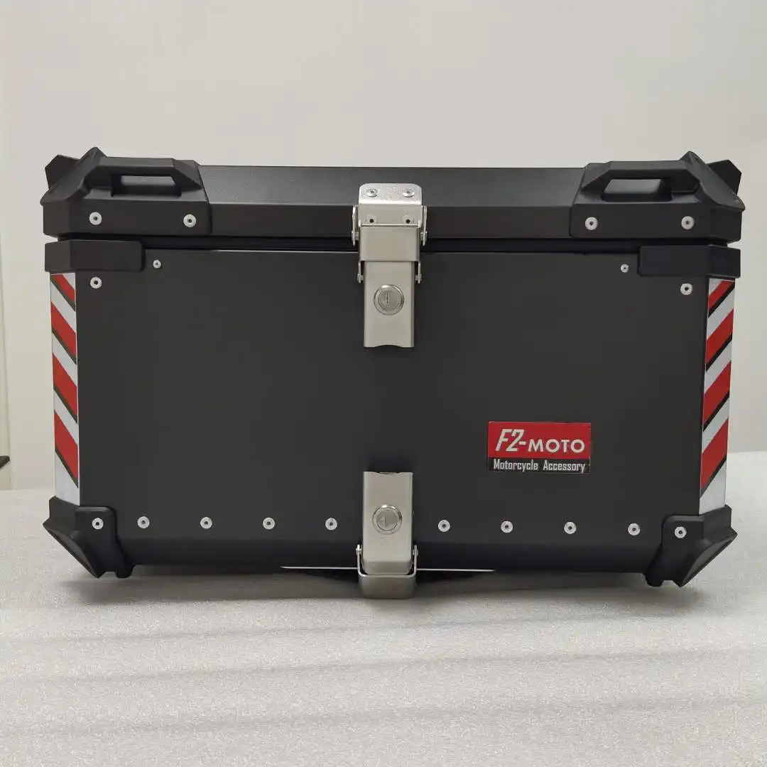 
65L Aluminum Alloy Motorcycle Top Box Rear Top Case Aluminum Motorcycle Tail boxes 