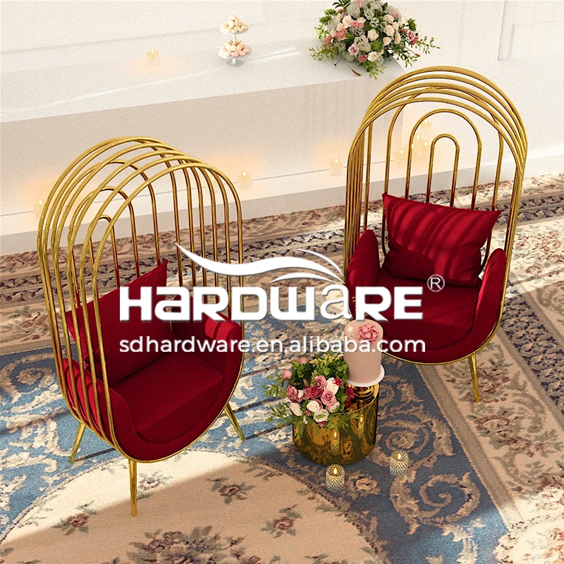 Stainless Steel Metal Furniture Modern Banquet Gold Elegant Wedding Chair