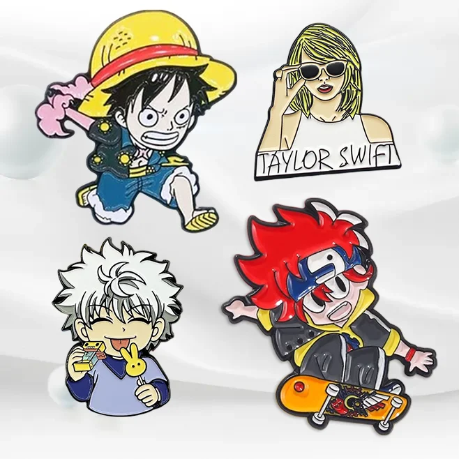 Flying Pin China Manufacturer OEM Cartoon Kpop boys Rose Gold Metal Lapel Enamel Pin