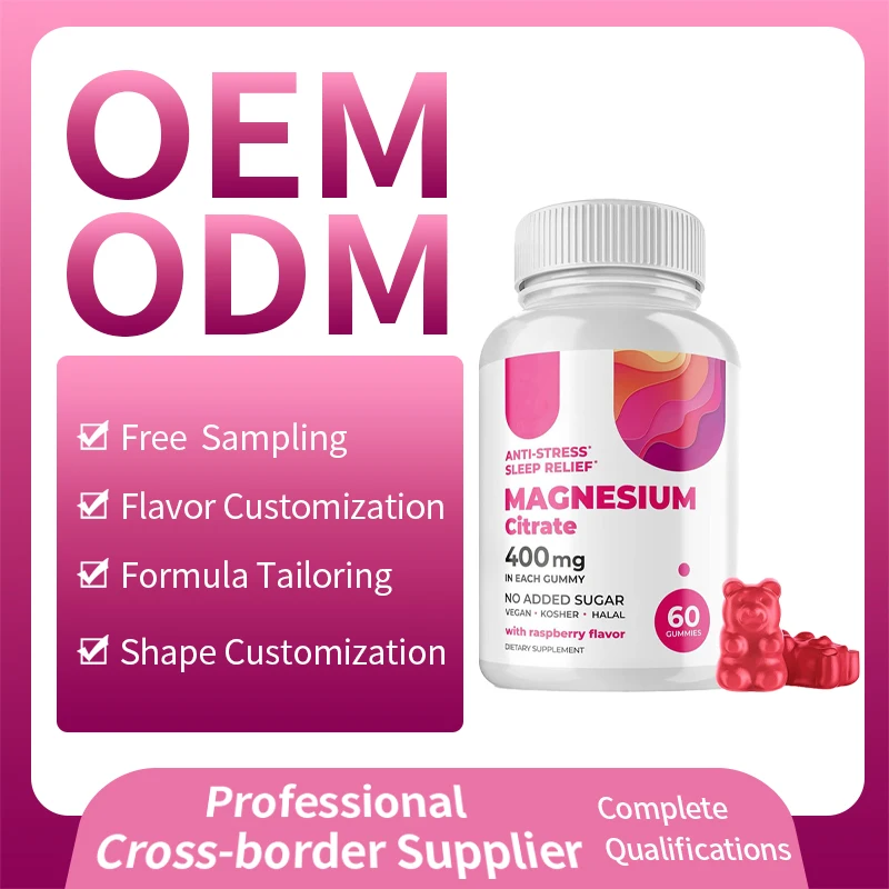 Stress relie Strong Bones Muscle Supplement calcium Potassium magnesium zinc glycinate gummies for good sleep