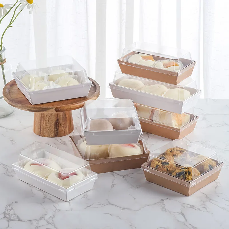 Pastry box for small desserts plastic dessert donuts take away  clear plastic dessert box packaging