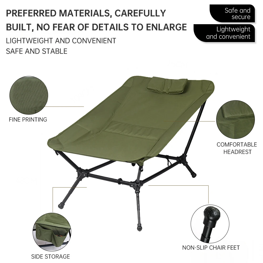 Outdoor folding chair with cooler bag Fishing Chairs with Backrest Folding Camping Stool Compact for Hiking Hunting Travel