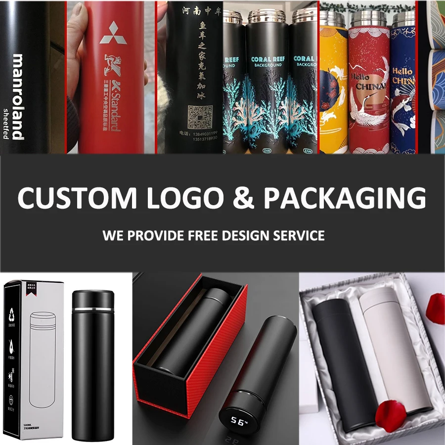 500ml Termo Thermos Bottle Cup Water Flask Led Temperature Display Stainless Steel Smart Water Bottle with filter infuser