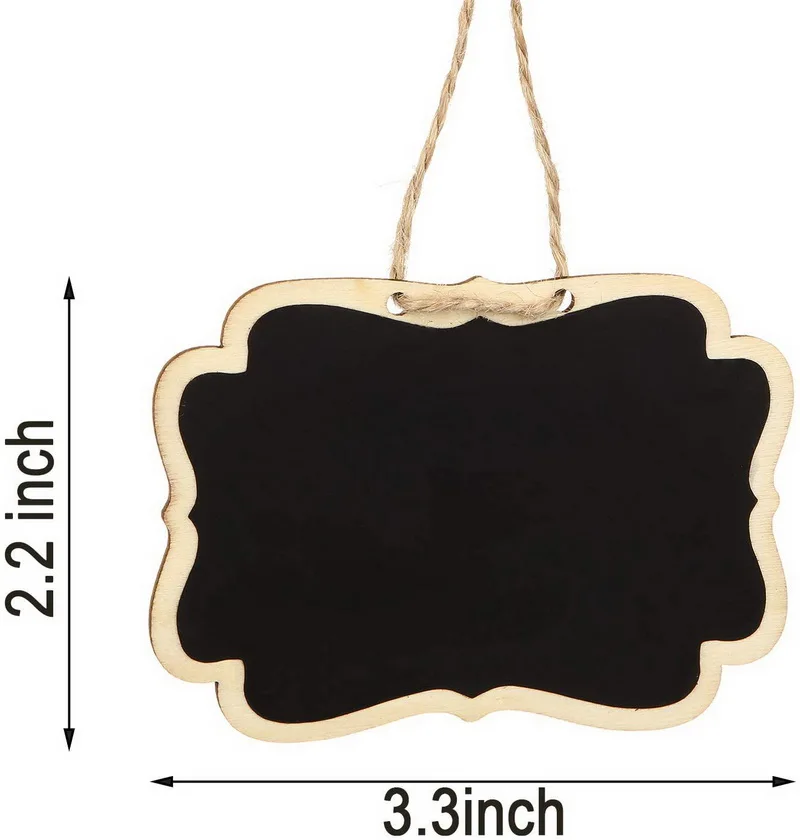 8X6CM Chalkboard Tags Hanging Wooden Chalkboard Signs Mini Wood Chalkboard Labels Rectangle Blackboard Tags Massage Board Signs