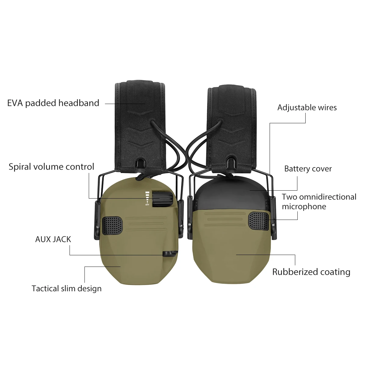 Manufacturer Shooting Earmuff Electronic Hearing Protection Tactical Headphone Electronic Ear Defender