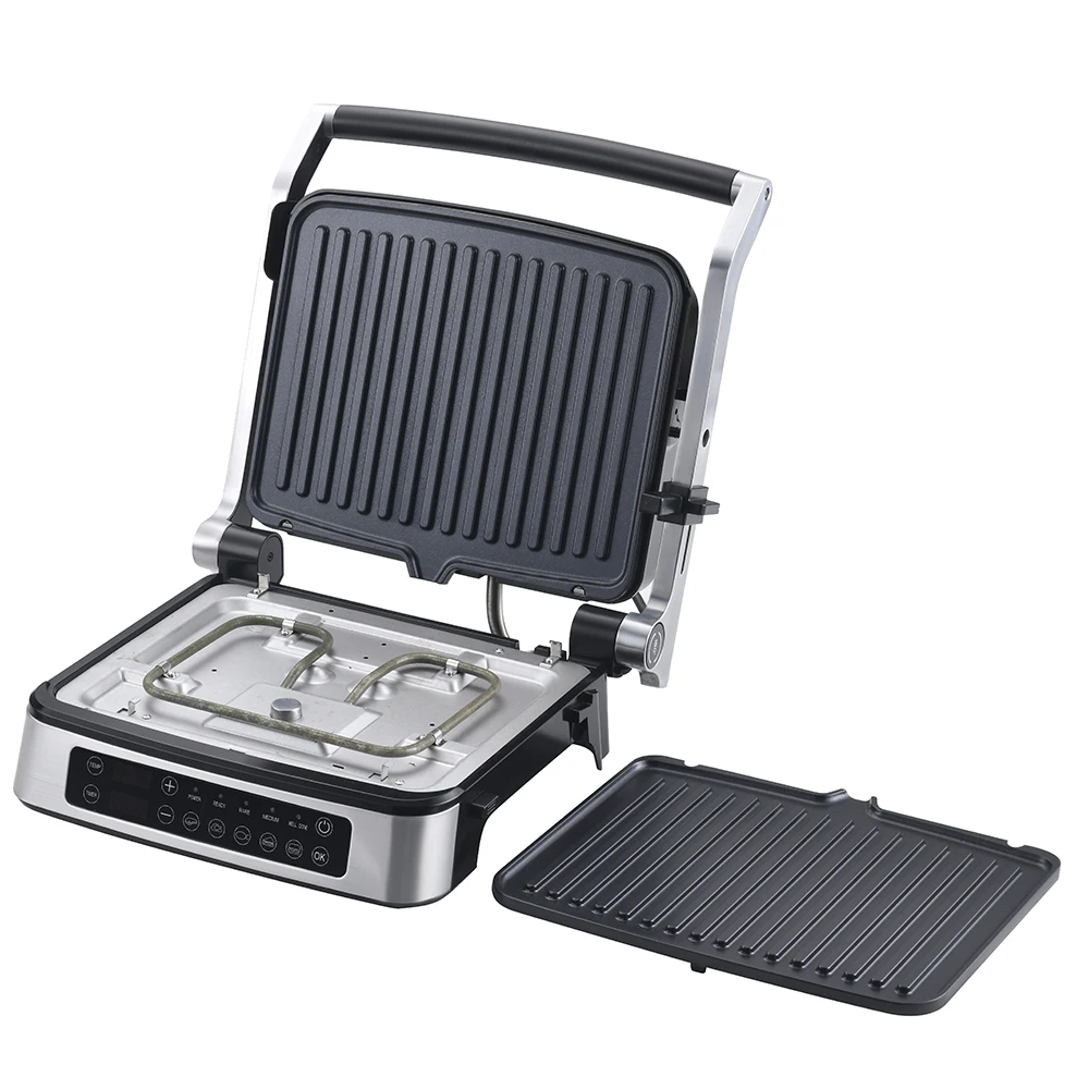 2000W 4 Slices Digital Electric Grill Smokeless Stainless Steel Cover Detachable Contact Grill Electric