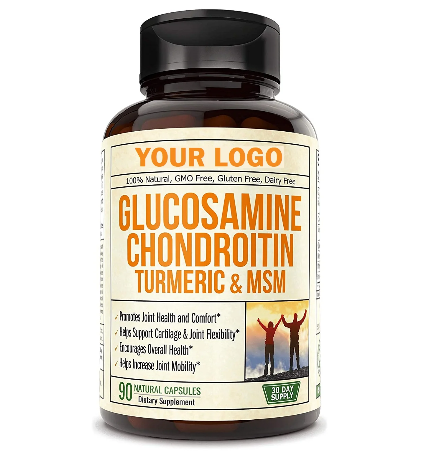 Arthritis Joint Pain Relief Supplement MSM with Turmeric Private Label Vegan Glucosamine Chondroitin Capsule