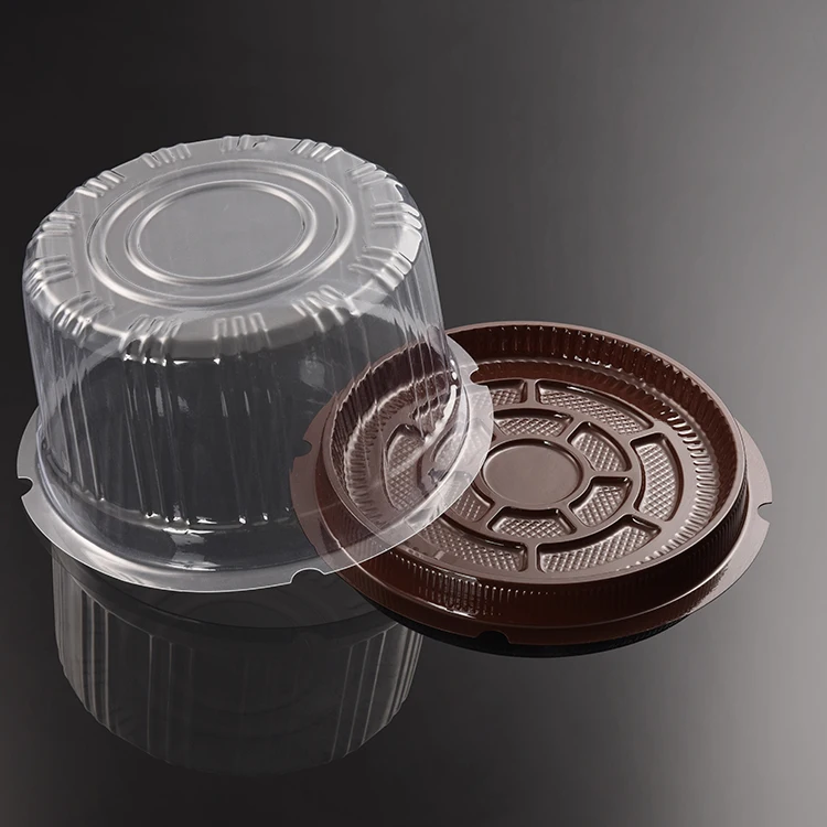Disposable Clear Plastic Cake Packaging Container Baking Boxes 4/6/7 Inch With Lid Custom