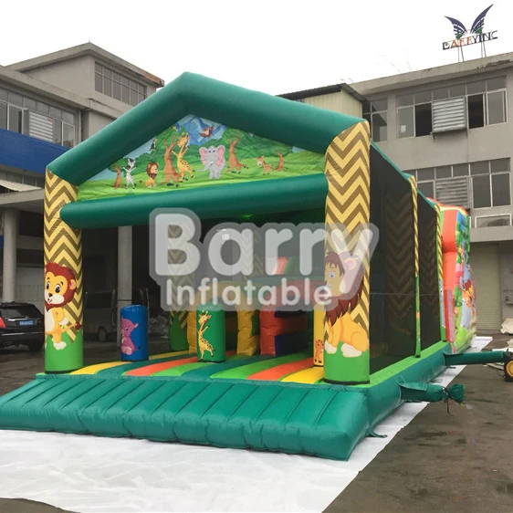 Large high quality PVC outdoor animal zoo Inflatable trampoline slide inflatable toddler air playground castle