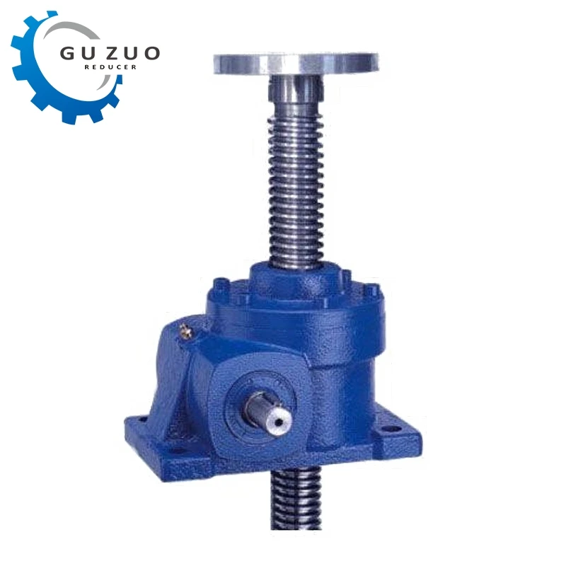 Guzuo New SWL100T Trapezoidal Large Hand Manual Bevel Wheel Lift Worm Gear Screw Jack With Swl Series Rotating Mechanism Rotating Nut