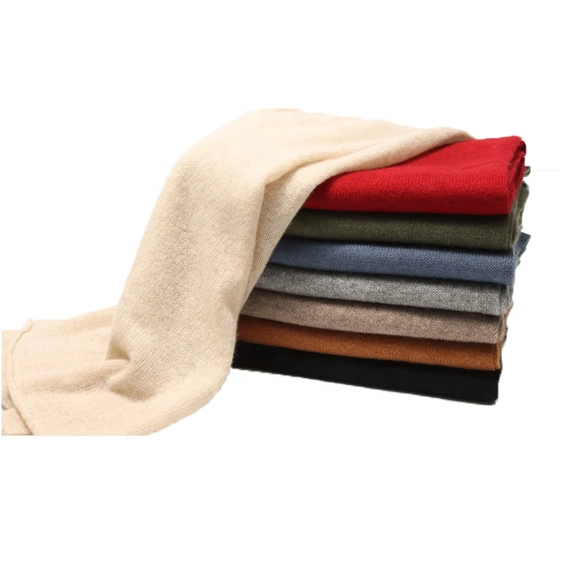 2021 New collection premium Mongolia cashmere elegant plain knitted winter scarf cashmere