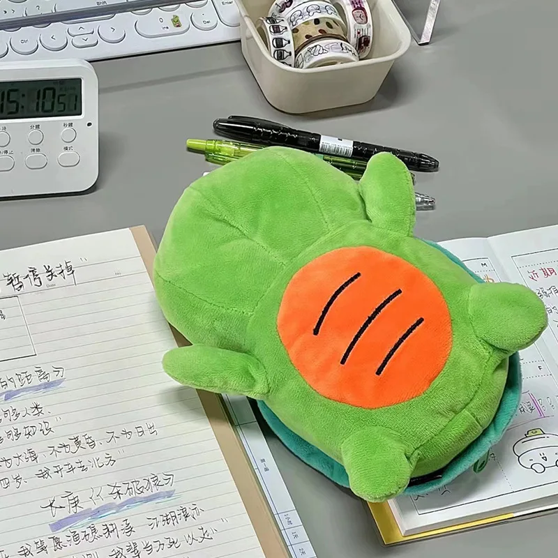 Stuffed animal toy custom funny little turtle plush doll pencil case student cute decompression storage stationery box