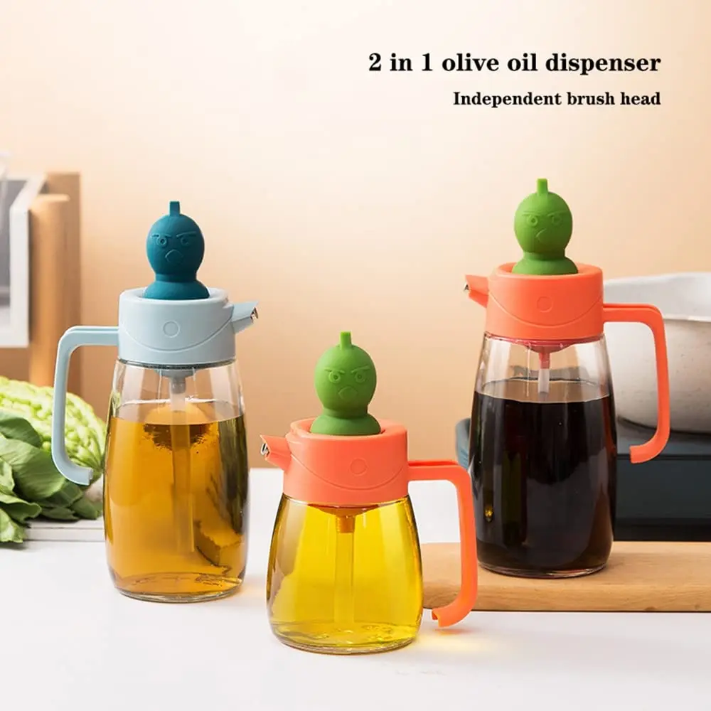 Multipurpose Wholesale Cute Birds Picture Design Lid Colorful 2-in-1 Oil Dispenser Bottle