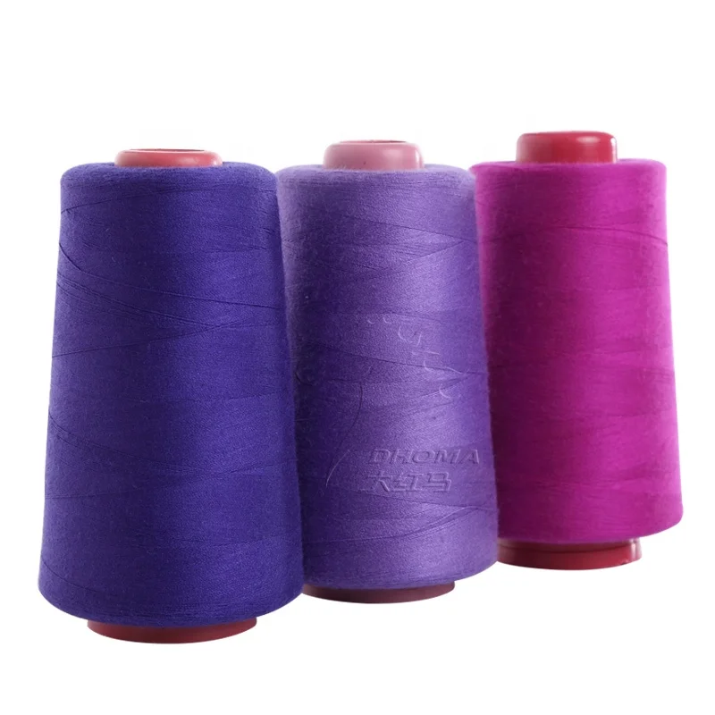 No skipped stitches thread sewing 20/2 3000Y Dyed colorful 100% Polyester Sewing Thread small cone cheap sewing thread