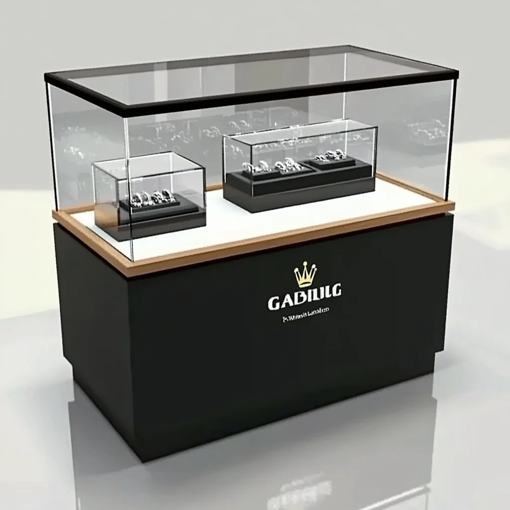 High End Watch Store Interior Design Glass Smart Watch Display Showcase Rotating Watch Display Showcase