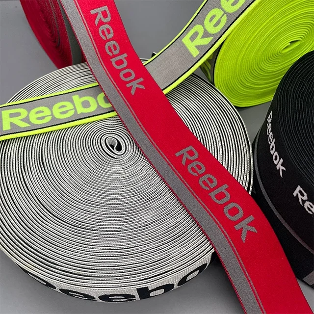 TUTON Customer Multicolor Silicon Printed Sustainable Polyester Elastic Webbing Band For Underwear Sportswear