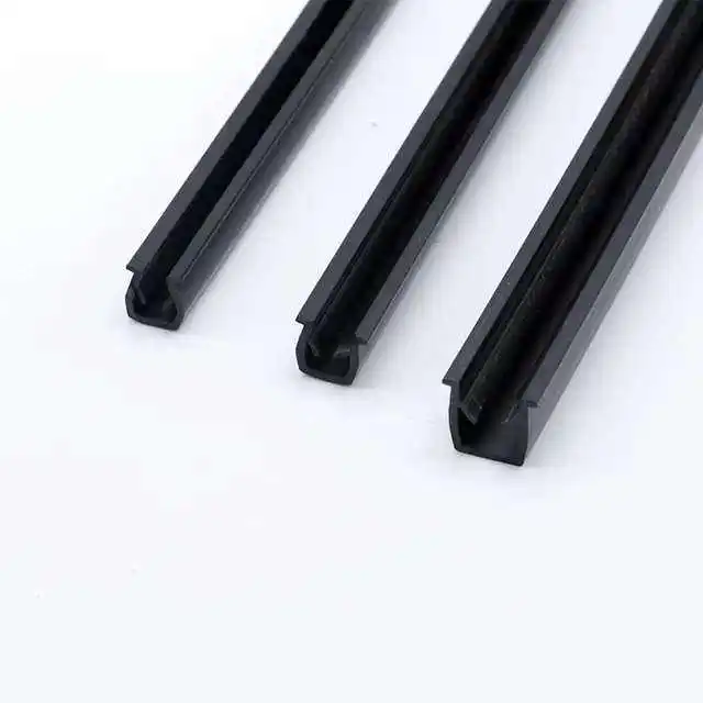 ODM/OEM Plastic Extrusion Profiles Smooth Operation Decorative Plastic Profile  black color 10 slot cover strip