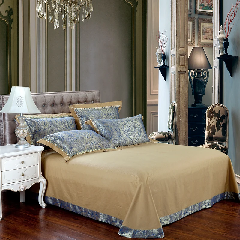 Cheap Smooth Embroidered Edge Pillowcase Duvet Cover Bed Linen 4pcs Bedding Set For Home