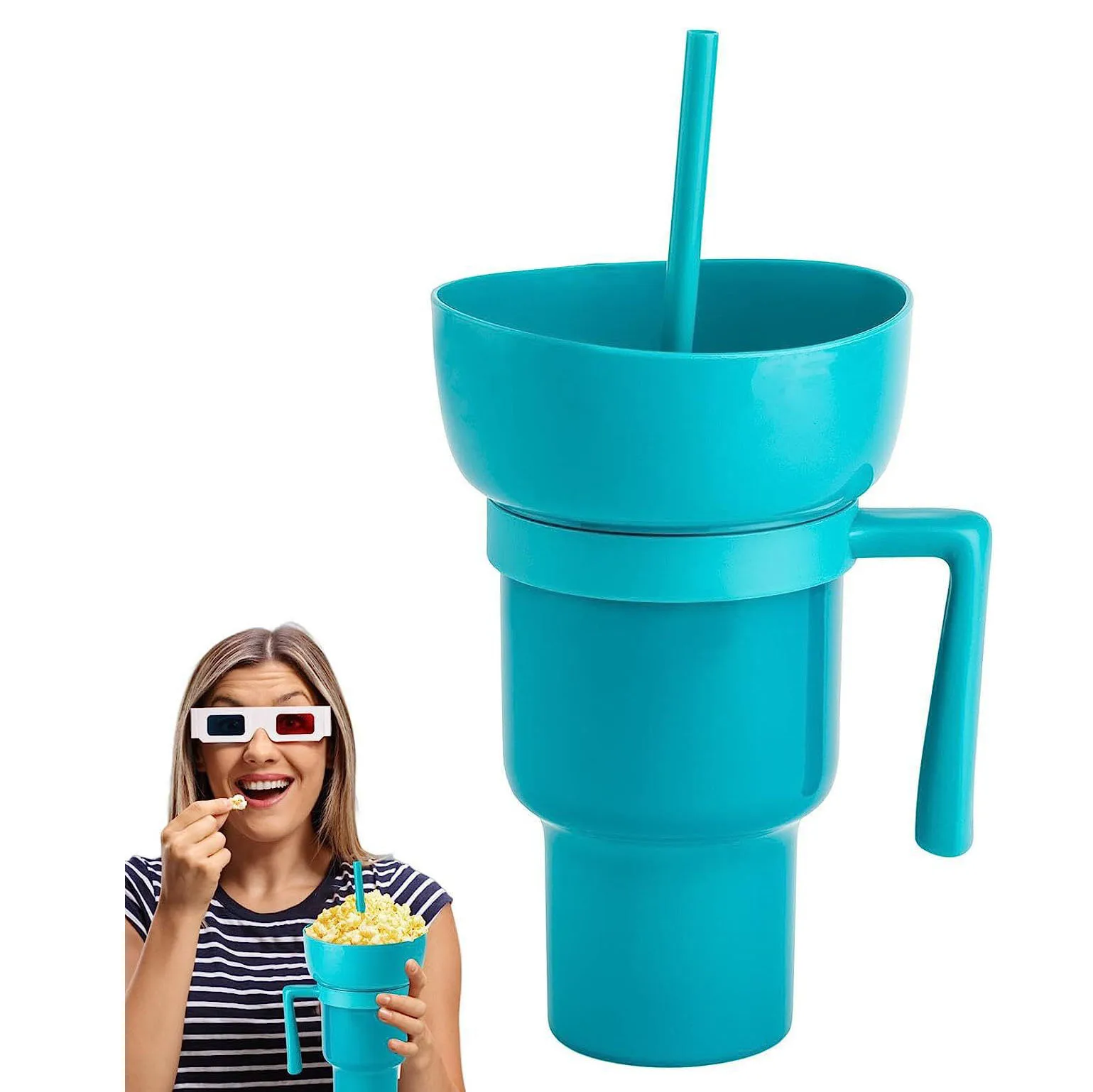 Tik Tok pop 32oz Стадион Стакан Пластиковая чашка для закусок и напитков Попкорн Чипс Кола Кружка Чашка с подносом