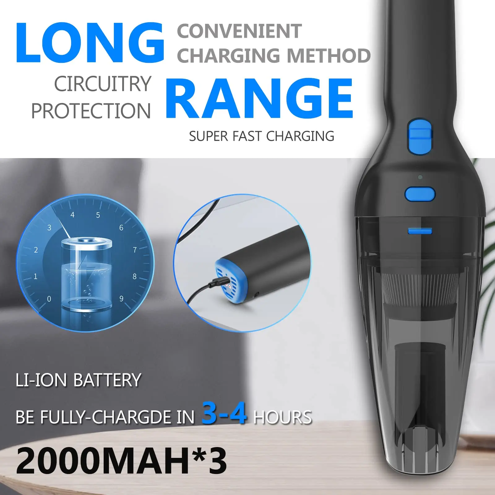 Car Vacuum Cleaner Wireless Handheld Car Vacuum Cleaner Small High Suction Mini High Power car cleaners