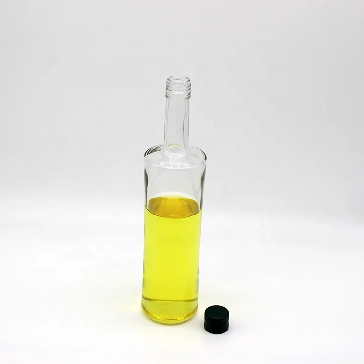 Wholesale Stocked 750ml Dark Green Clear Antique Green Square Round Olive Oil Cooking Glass Bottles